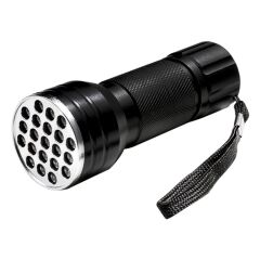 PM-6351 UV IŞINLI 21 LEDLİ 10 CM METAL KASA PİLLİ EL FENERİ