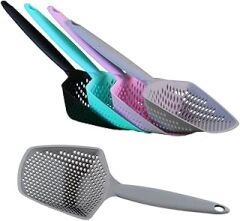 Eynel Küçük Delikli Kedi Kumu Eleme Küreği, Ince Taneli Dar Aralıklı Pet Tuvalet Temizleme Eleği Süzgeç (Gri)