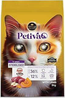 Petiva Kısırlaştırılmış Yetişkin Kediler İçin Kuzu Etli Kuru Kedi Maması (3 Kg, Kuzu)