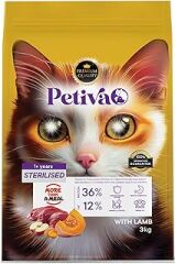 Petiva Kısırlaştırılmış Yetişkin Kediler İçin Kuzu Etli Kuru Kedi Maması (3 Kg, Kuzu)
