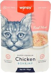 Wanpy Pouch Tavuklu & Karidesli Yaş Kedi Maması (85Gr X 12 Adet)