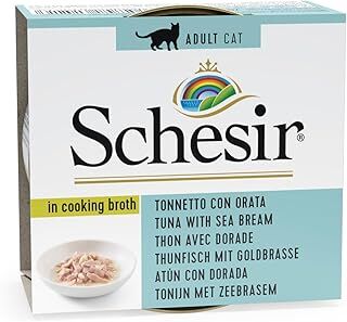 Schesir Broth Ton Balıklı ve Çipuralı Et Suyunda Yetişkin Kedi Konservesi 70g