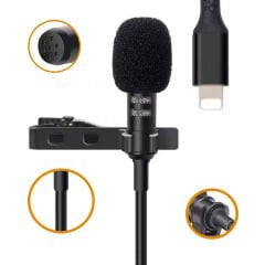 JH-041 LIGHTNING GİRİŞLİ KABLOLU YOUTUBER YAKA MİKROFON