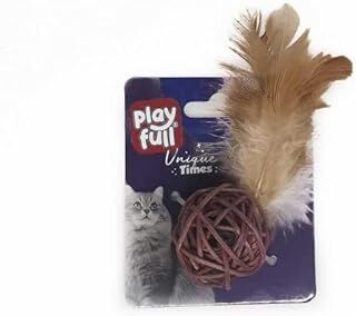 PF-4065 Playfull Tüylü Zilli Top Şeklinde Kedi Oyuncağı 20 Cm