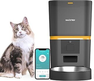 Haustier QQ003-V2 Akıllı Kedi Köpek Otomatik Mama Kabı, Tuya App-Wifi Uzaktan Kontrol, 6lt Hazne (Siyah)