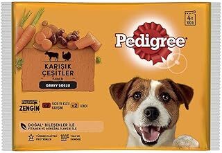 Pedigree Küçük Köpek Etli Seçenekleri 4'lü Poşet Paket Yaş Mama, 400 Gram