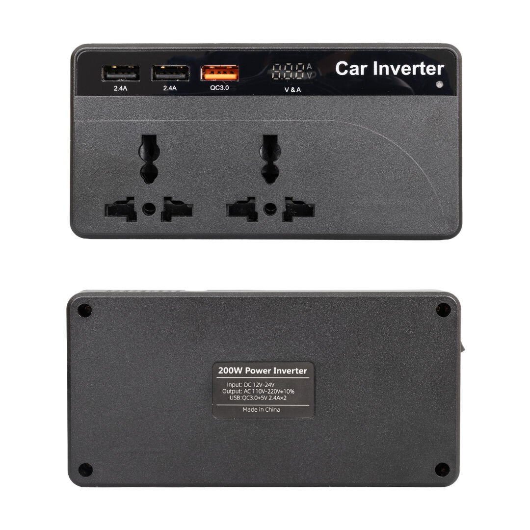 CZ01/12V-24V 12-24 VOLT 200 WATT 3 USB GİRİŞLİ ARAÇ POWER INVERTER