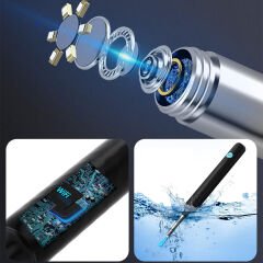 T5 5MP KAMERA 3.5MM LENS ŞARJLI WIFI GÖRÜNTÜLÜ KULAK TEMİZLEYİCİ SİYAH RENK