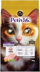 Petiva Kısırlaştırılmış Yetişkin Kediler İçin Tavuk Etli Kuru Kedi Maması (3 Kg, Tavuk)