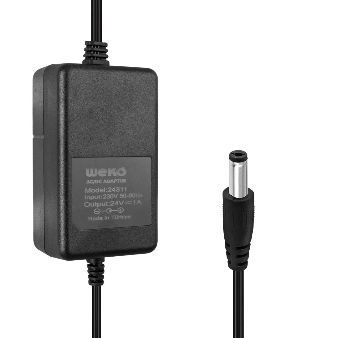 24 VOLT - 1 AMPER 5.5*2.5 UÇLU YERLİ ÜRETİM MASA TİPİ ADAPTÖR