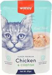 Wanpy Pouch Tavuklu & Deniz Taraklı Yaş Kedi Maması (85Gr X 12 Adet)