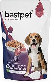 Bestpet Yetişkin Köpekler İçin, Jöle İçinde Kuzu Parça Etli Yaş Mama, 100 g x 24 Adet
