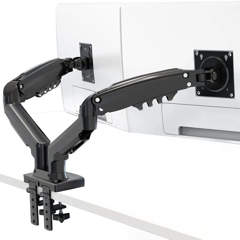F160  MNT02 17-27 AMORTİSÖRLÜ STAND ÇİFT KOL LCD / LED MONİTÖR TUTUCU STAND ASKI APARATI