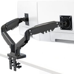 F160  MNT02 17-27 AMORTİSÖRLÜ STAND ÇİFT KOL LCD / LED MONİTÖR TUTUCU STAND ASKI APARATI