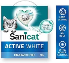 Sanicat Active White Topaklanan Kedi Kumu (Kokusuz) 10L