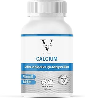 Vetcure Calcium Kedi ve Köpekler İçin Kalsiyum Desteği 75 Tablet