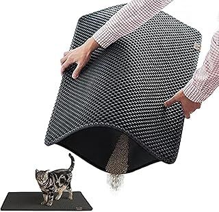 Busstier Elekli Kedi Tuvalet Önü Paspası, Kedi Kumu Paspası, Evcil Hayvan Hijyenine Özel Tasarım, Kolay Temizlenebilir ve Toz Tutucu