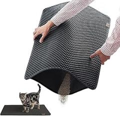 Busstier Elekli Kedi Tuvalet Önü Paspası, Kedi Kumu Paspası, Evcil Hayvan Hijyenine Özel Tasarım, Kolay Temizlenebilir ve Toz Tutucu