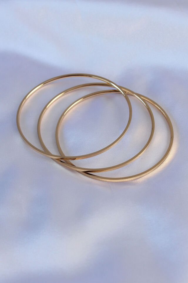 316L Çelik Özel Seri  Gold Renk Ajda Model Kadın 65 mm Bilezik