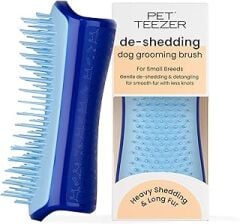 Tangle Teezer | Pet Teezer | küçük tüy dökücü ve köpek bakım fırçası | kuru fırça veya köpek banyosu fırçası | deniz mavisi ve gök mavisi