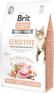 Brit Care Sensitive Healthy Digestion & Delicate Taste, Yetişkin Hassas Kediler İçin, Tahılsız, Hipoalerjenik, Taze Hindi Etli Ve Somonlu Kuru Mama, 2 kg