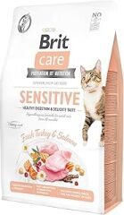Brit Care Sensitive Healthy Digestion & Delicate Taste, Yetişkin Hassas Kediler İçin, Tahılsız, Hipoalerjenik, Taze Hindi Etli Ve Somonlu Kuru Mama, 2 kg