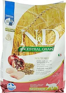N&D Ancestral Grain Kedi Maması, Kuru Mama, Tavuk, Kılçıksız Buğday, Yulaf ve Narlı, Kısırlaştırılmış, 5 Kg