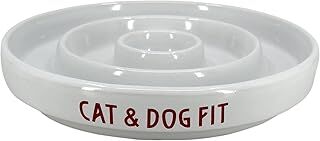 CAT & DOG FIT Kedi Mama Kasesi Yavaş Yedirme Seramik Mama Kabı (Beyaz)