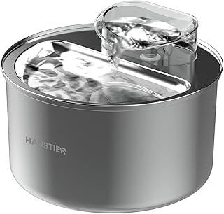 Haustier WF009L Otomatik Kedi Su Sebili,Kedi Su Çeşmesi, Su Pınarı 3.5Lt Geniş Hazne, SUS304 Çelik, Ultra Sessiz, Çok Katmanlı Filtrasyon, Metal Tasarım