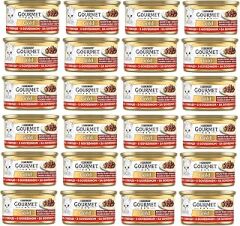 Gourmet Gold Parça Etli Sığır Etli Yaş Kedi Maması (24 x 85 gr)