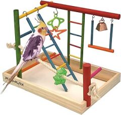 Penn-Plax Bird Life aktivite merkezi, papağan kuşları, muhabbet kuşu için ideal, büyük boy