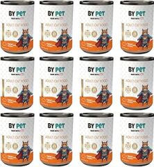 bypet Yetişkin Kediler İçin Tavuk Etli Konserve Yaş Mama 415 gr x 12 Adet