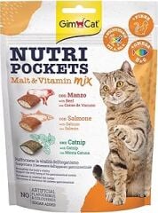 GimCat Nutripockets Kedi Ödülü Malt&Multivitamin, 150g