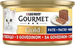 Gourmet Gold Kıyılmış Sığır Etli Yaş Kedi Maması, Yetişkin, 85 g