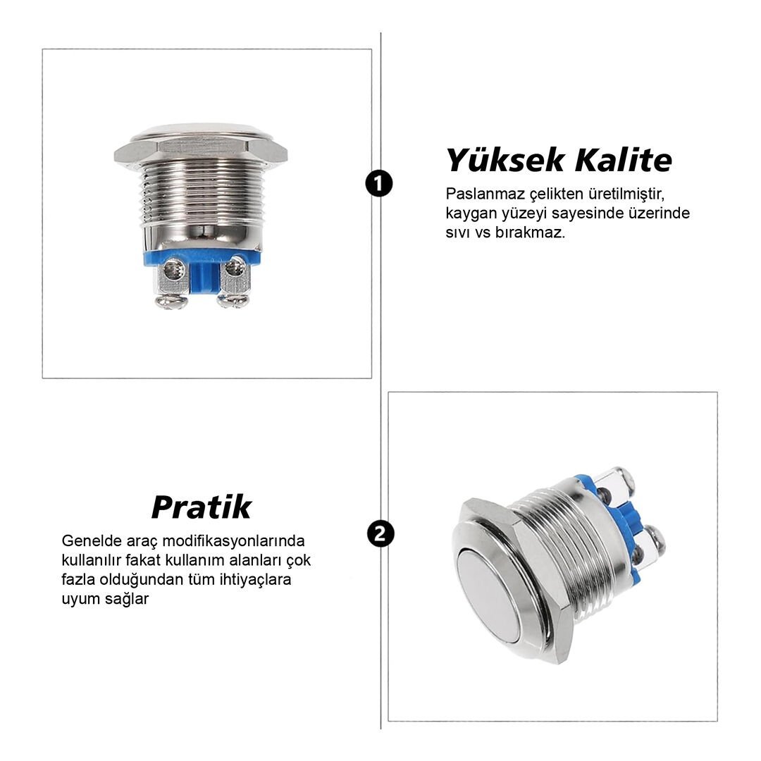 D98 19 MM DÜZ METAL BUTON (PBS28B-2) (IC-182)
