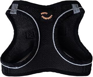 PETTY COMFORT-Köpek Göğüs Tasması-Köpek gezdirme tasması-Vest Harness Tasması-Air mesh (Hava geçirgen) göğüs tasması (Medium, Siyah)