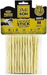 Doggie Delibon Gerçek Deriden Kalın Burgu Çubuk, Thıckx50Pcs., Beyaz