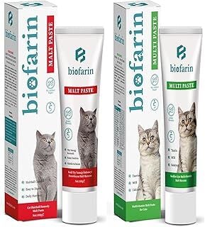 biofarin Kediler İçin Bağışıklık Sistemi Destekleyici Multivitamin Macun 100Gr + Tüy Yumağı Önleyici Malt Macun100Gr 2 Li Set - Kedi Vitamini