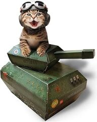 SUCK UK Kedi oyun evi | Yeni karton kedi tankı | kedi oyuncağı ve aksesuar | düz paketlenmiş ve kolay monte edilir