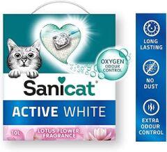 Sanicat Active White Lotus Çiçeği Topaklanan Kedi Kumu 10L