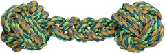 Beeztees Eastland 501256 Evcil Hayvan (Kedi- Köpek) Oyuncağı, İp Dambıl, 21 Cm, Karışık Renkli