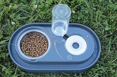 Miapet Hazneli Kedi-Köpek Mama Ve Su Kabı Seti 1000ml Gri