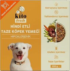 Kito Fresh Hindi Etli Taze Köpek Yemeği, 250gr