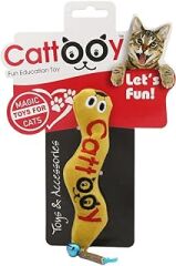 Cattooy Fun Education Toy WORMY EL YAPIMI PELUŞ KEDİ OYUNCAĞI (SARI)