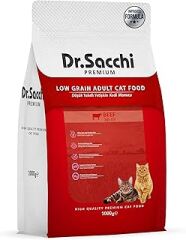 Dr.Sacchi Premium Düşük Tahıllı Sığır Etli Yetişkin Kedi Maması 1 Kg