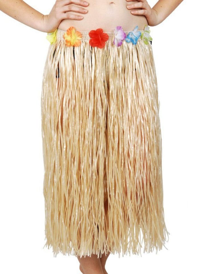 Hawaii Tarzı Hula Eteği – 60 cm Hasır Naturel Etek