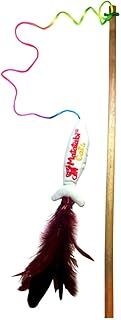 Matatabi Cats Jr. Fish Kedi Oltası Ahşap Saplı, Sesli Kumaş Kedi Oyuncağı (Kedi Nanesi/Otu İçermez)