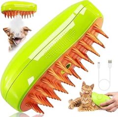 chimoo Buharlı kedi fırıltısı, 3'ü 1 arada buharlı fırça, kedi, yeşil, buharlı fırça, kediler için, spreyli, kedi fırçası, kediler ve kediler için buharlı fırça, kedi ve köpeklerin epilasyonu için bakım