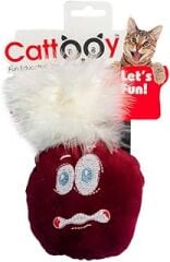 Cattooy Fun Education Toy MINO ÇINGIRAKLI PELUŞ KEDİ OYUNCAĞI (BORDO)