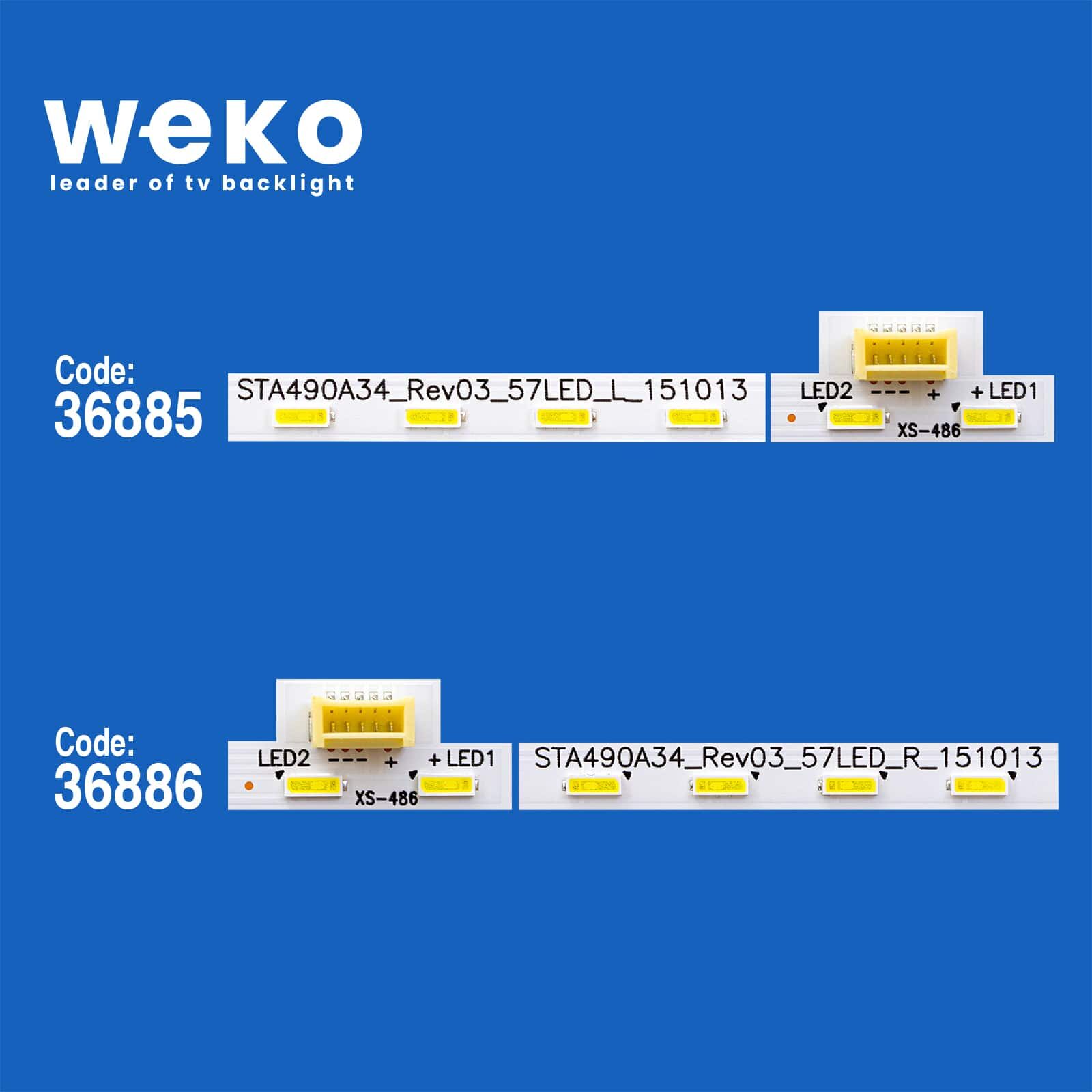6092 36885X1 36886X1 STA490A34_REV03_57LED_L/R_151013 2 ADET LED BAR (57LED)